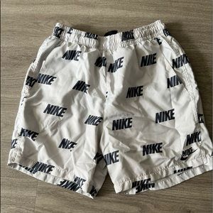 Nike shorts size small. Navy blue and white